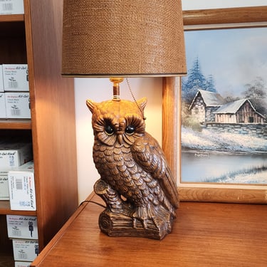 Vintage Large Owl Lamp