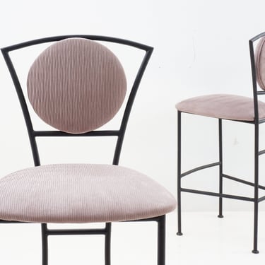 Pair of Postmodern Iron Barstools, 1990s 