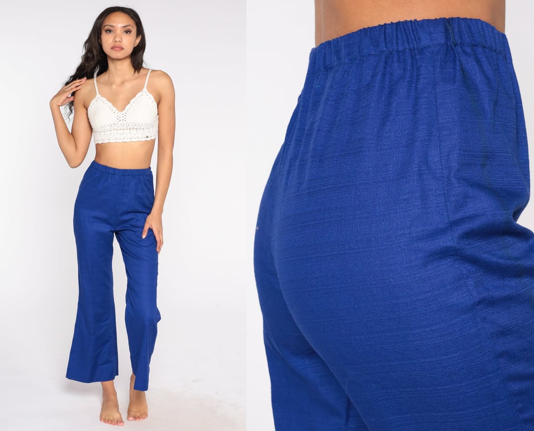 Ankara Elastic Bell Bottom Pants (Royal Blue) main image 0