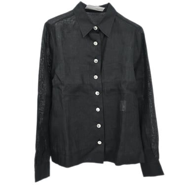 Chanel Blouse Sheer Shirt Black #40