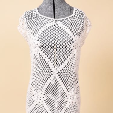 White Crochet Mini Dress, XS/S