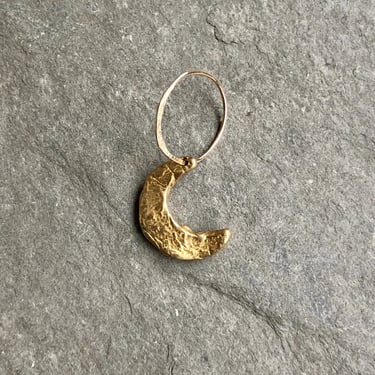 Crescent Moon Celestial Charm - Brass + Gold-Fill