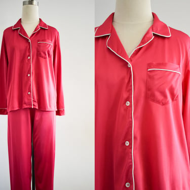 1980s Raspberry Red Pajamas 