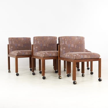 Frank Lloyd Wright Style Side Dining Chairs - Set of 6 - mcm 