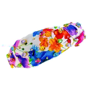Sample Sale Colorful Floral Print Knotted Embellished Headband