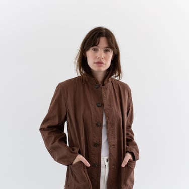 Vintage Chocolate Brown Chore Jacket | Unisex Cotton Utility Coat | S | 