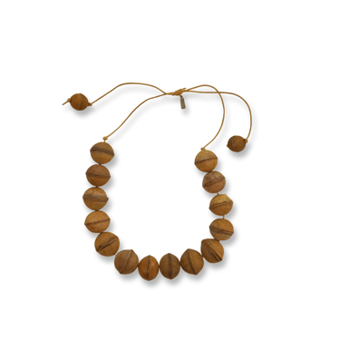 Rust Colored Beads Adjustable Necklace