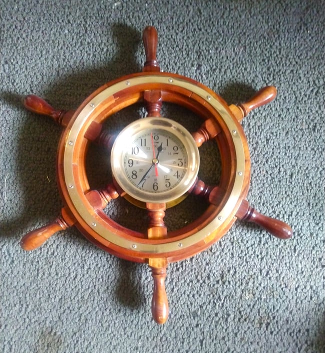 VINTAGE Clock, Nautical Clock, Wall Clock, Coastal Decor, Home Decor 