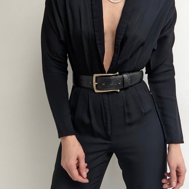 Vintage Ink Black Low-Cut Jumpsuit