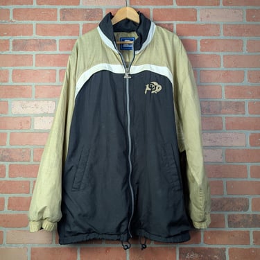 Vintage 90s Starter NCAA Colorado University Buffaloes ORIGINAL Full Zip Windbreaker Jacket - 2 Extra Large 