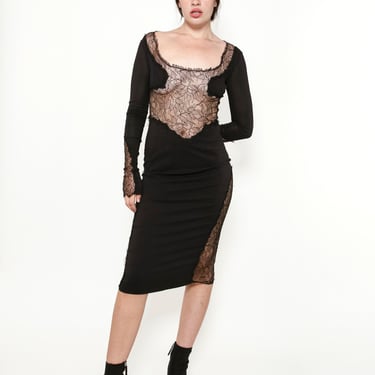 Dolce & Gabbana Black Lace Sheer Cocktail Dress 