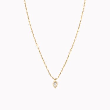 Diamond Pear Tube Bead Chain Necklace