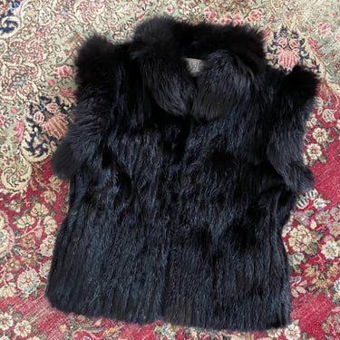 Luxe vintage 80’s SAGA Mink vest, genuine ranch mink fur vest w fox fur trim | gorgeous condition, L fits smaller sizes too 