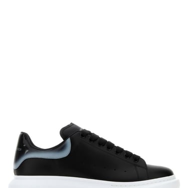 Alexander Mcqueen Man Black Leather Sneakers With Two-Tone Leather Heel