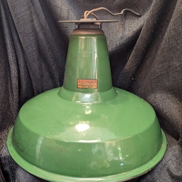 Vintage Goodrich Industrial Green Barn Light