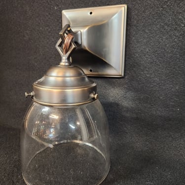 Bronze Rejuvination Sconce with Clear Shade 5"W x 9.75"H x 6.5"D