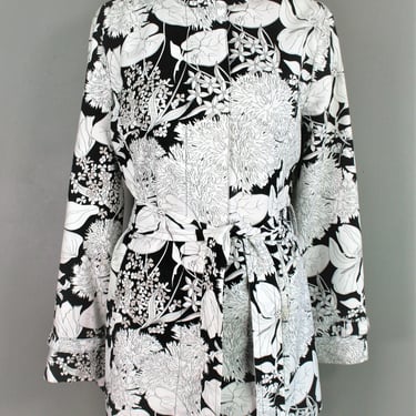 Mod - yet modern - Black-White-Beige - William and Morris style print - Rain Jacket - by Mossimo - Small 