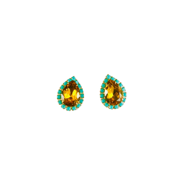 The Pink Reef Pear Stud in Sunflower