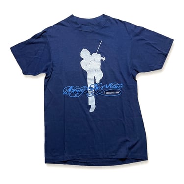 Vintage 1980s Hanes DOUG KERSHAW T-Shirt ~ Fits S ~ Graphic Tee ~ Country Music / Bluegrass / Cajun ~ Fiddle ~ Tour / Band / Album / Concert 
