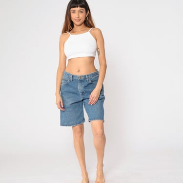 Denim Bermuda Shorts Y2K Wrangler Workwear Skater Jean Shorts High Waisted Shorts Relaxed Fit Retro Vintage 00s Men's Medium M 33 