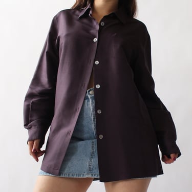 90s Eggplant Silk Blouse