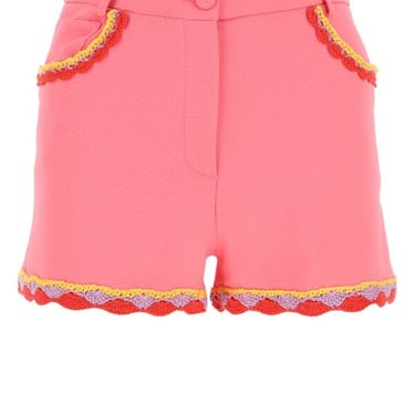 Moschino Women Pink Stretch Crepe Shorts