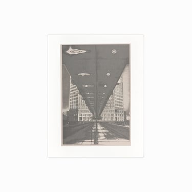 Algimantas Kezys Duotone Photo Print on Paper Chicago Building 