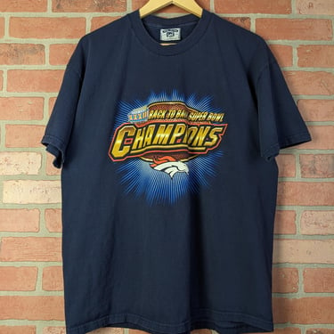 Vintage 1997 Double Sided NFL Denver Broncos Superbowl Champions ORIGINAL Roster Tee - Extra Large 