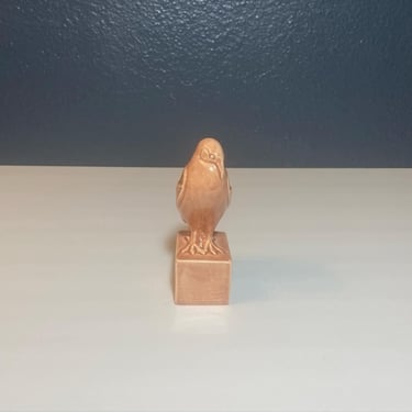 Rookwood Pottery Glazed Ceramic Hawk paperweight in Pink Color - 1988 