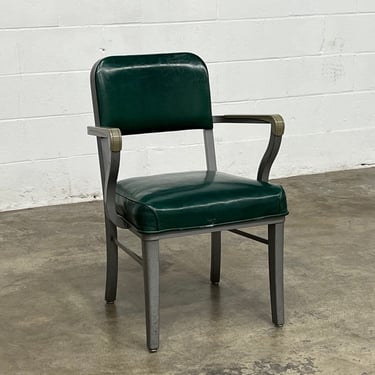 Steelcase Mid-Century Industrial Office Chair / Desk Chair ~ Green Cushion 