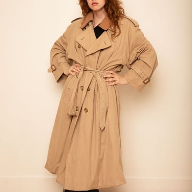 Vintage Burberry Nova Check Trench Coat Beige