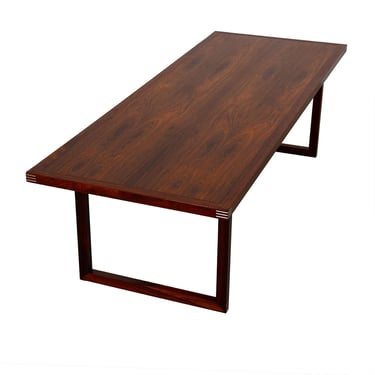 Rud Thygesen for Heltborg Møbler Sleigh Leg Coffee Table in Rosewood Accented in Aluminum
