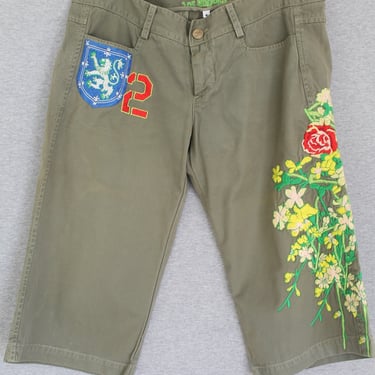 Johnny Was - JW - Los Angeles - Olive Green - Low Rise -  Bermuda Shorts - Marked size 4 