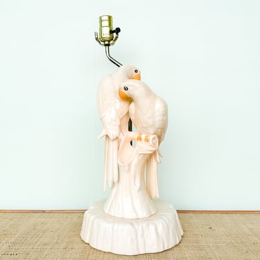 Two Lovebirds Ceramic Lamp