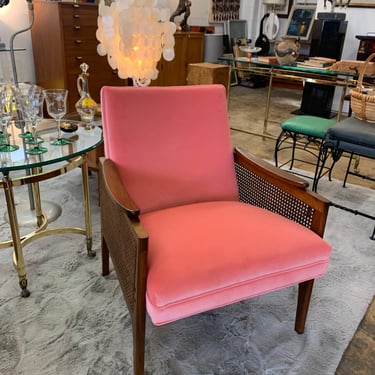 Pink Velvet Chair Drexel Style