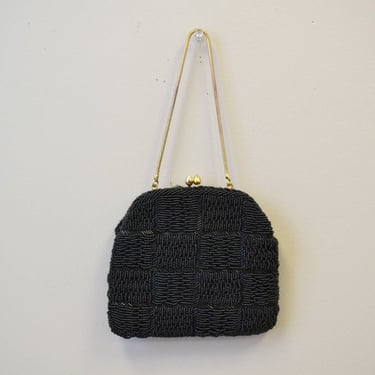 1960s Stylecraft of Miami Black Beaded Purse 