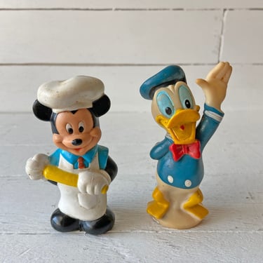 Vintage Mickey Mouse Chef And Daffy Duck Play Figurines // Mickey Mouse Collector, Daffy Duck Collector, Disney Figurines // Perfect Gift 