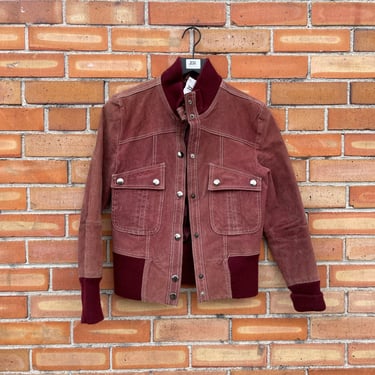 vintage y2k red leather bomber jacket / m medium 