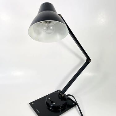 Vintage Black Space Age 1960s Mid Century Modern Tensor Desk Lamp Adjustable