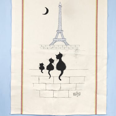 Eiffel Tower Cat Tea Towel