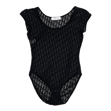 Dior Black Monogram Logo Bodysuit