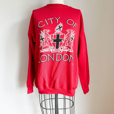 Vintage Red City of London Sweatshirt / M-L 