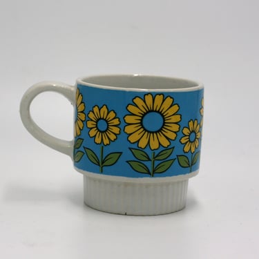 vintage daisy coffee mug made in japan 