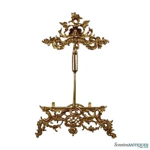Vintage Louis XV Baroque Brass Table Art Photo Display Easel