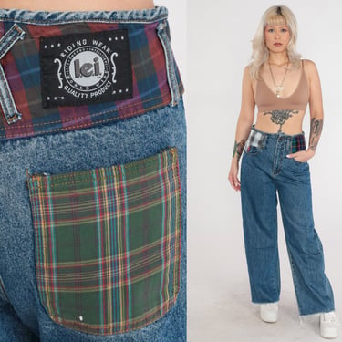 Y2K Patchwork Jeans Capri Jeans Cropped Low Rise Waist 00s Denim