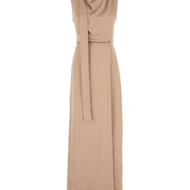 Fendi Women Beige Satin Long Dress