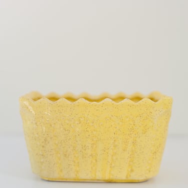 Vintage Yellow Speckled Planter 