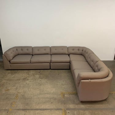 1980s Curved L Sectional Sofa 