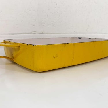 Vintage Dansk Kobenstyle IHQ Yellow Enamel Rectangular Baking Casserole Roasting Pan Koben Danks France 10.5x8 Mid-Century Kitchen 1960s 