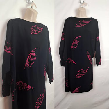 Vintage 80s / 90s Black & Pink Dress, Size Small / Extra Small 